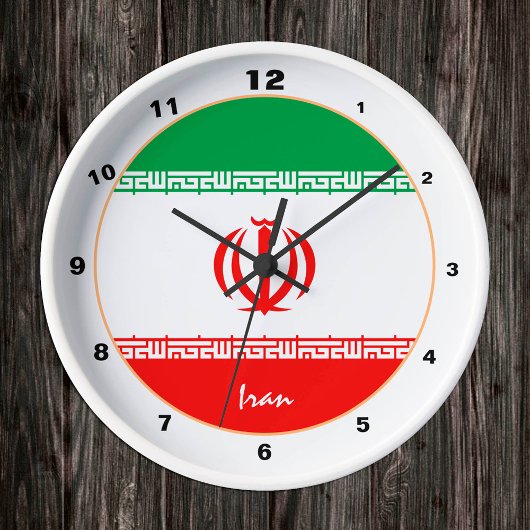 Moderne Iraanse vlag & Iran decor / design Ronde Klok