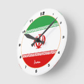 Moderne Iraanse vlag & Iran decor / design Ronde Klok (Hoek)