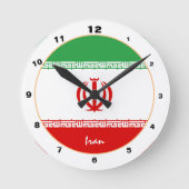 Moderne Iraanse vlag & Iran decor / design Ronde Klok (Voorkant)