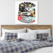 Moderne Irezumi Art Koi Canvas Afdruk (Insitu (Slaapkamer))