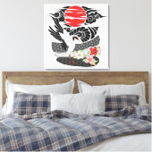 Moderne Irezumi Art Tsuru Canvas Afdruk (Insitu (Slaapkamer))