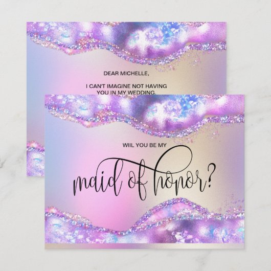 moderne irident opal zal je een eerbewijs zijn kaart (Voorkant / Achterkant)