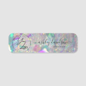 Moderne Iridescent Business Logo Name Tag (Voorkant)
