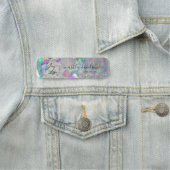 Moderne Iridescent Business Logo Name Tag (In situ)