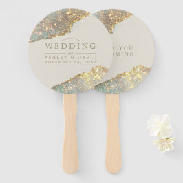 Moderne Iridescent Holographic Glitter Wedding Handwaaier