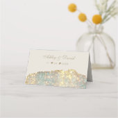 Moderne Iridescent Holographic Glitter Wedding Plaatskaartje (Achterkant)