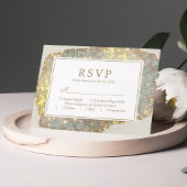 Moderne Iridescent Holographic Glitter Wedding RSV RSVP Kaartje