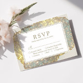 Moderne Iridescent Holographic Glitter Wedding RSV RSVP Kaartje
