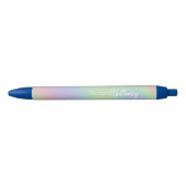 Moderne Iridescent Holographic Rainbow Zwarte Inkt Pen (Voorkant)