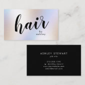 Moderne Iridescent Holographic Shimmer Hair Stylis Visitekaartje (Voorkant / Achterkant)