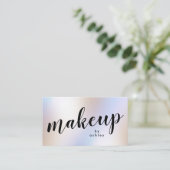 Moderne Iridescent Holographic Shimmer make-up Visitekaartje (Staand voorkant)