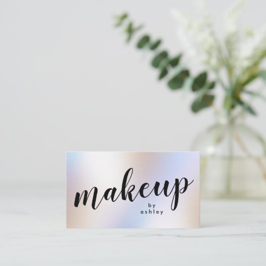 Moderne Iridescent Holographic Shimmer make-up Visitekaartje (Staand voorkant)