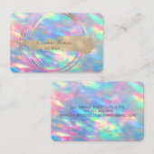 Moderne Iridescent Opal Gold Circles Bruske Visitekaartje (Voorkant / Achterkant)