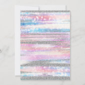 Moderne Iridescent & Silver Glitter Strokes Stripe Kaart (Achterkant)