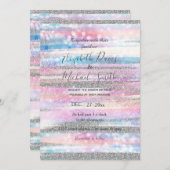 Moderne Iridescent & Silver Glitter Strokes Stripe Kaart (Voorkant / Achterkant)