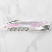 Moderne Iridescent & Silver Glitter Strokes Stripe Kurkentrekker (Achterkant)