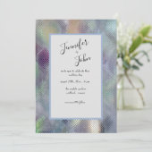 Moderne Iridescente Glas Uiterlijk Trouw Uitnodigi Kaart (Staand voorkant)