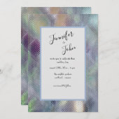 Moderne Iridescente Glas Uiterlijk Trouw Uitnodigi Kaart (Voorkant / Achterkant)