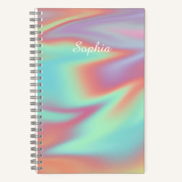 Moderne Iridescente Holografische Aura Naam Notitieboek