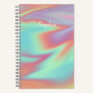 Moderne Iridescente Holografische Aura Naam Notitieboek
