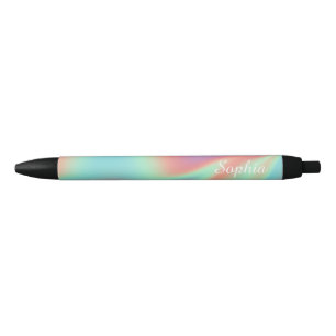 Moderne Iridescente Holografische Aura Naam Zwarte Inkt Pen