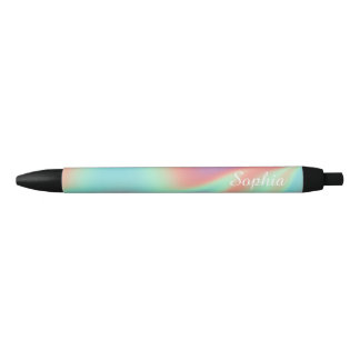 Moderne Iridescente Holografische Aura Naam Zwarte Inkt Pen