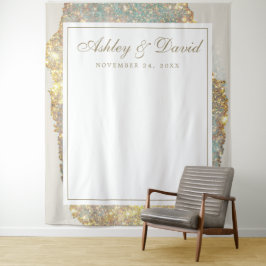 Moderne Iridescente Holografische Glitter Bruiloft Wandkleed