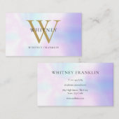 Moderne Iridezente Monogram Professionele Visitekaartje (Voorkant / Achterkant)