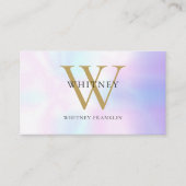 Moderne Iridezente Monogram Professionele Visitekaartje (Voorkant)