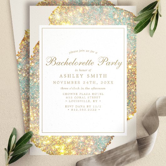 Moderne Iridiserende Glitter Afscheidsparty Voor D Kaart