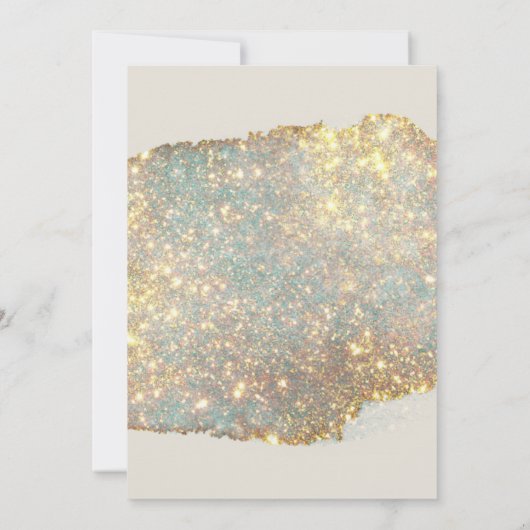 Moderne Iridiserende Glitter Bruiloft Kaart (Achterkant)