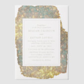 Moderne Iridiserende Glitter Bruiloft Vellum Uitnodigingen (Voorkant)