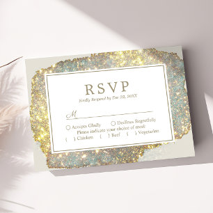 Moderne Iridiserende Holografische Glitter Bruilof RSVP Kaartje