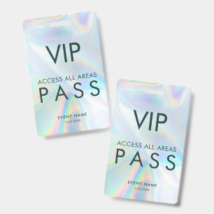 Moderne Iridiserende VIP All Access Evenementenpas Badge
