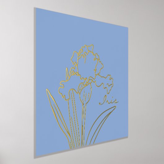 Moderne Iris bloemenveer bloemschets Folie Afdrukken (Laagn)