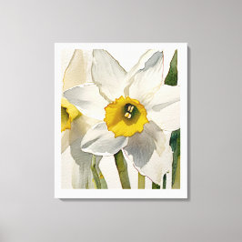 Moderne Iris Watercolor Bloemen Canvas Afdruk
