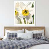 Moderne Iris Watercolor Bloemen Canvas Afdruk (Insitu (Slaapkamer))