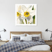 Moderne Iris Watercolor Bloemen Canvas Afdruk (Insitu (Slaapkamer))