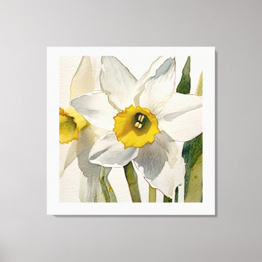 Moderne Iris Watercolor Bloemen Canvas Afdruk (Voorkant)