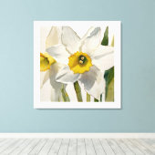 Moderne Iris Watercolor Bloemen Canvas Afdruk (Insitu (Houten vloer))