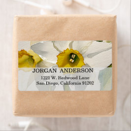 Moderne Iris Watercolor Bloemen Etiket