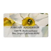 Moderne Iris Watercolor Bloemen Etiket (Voorkant)