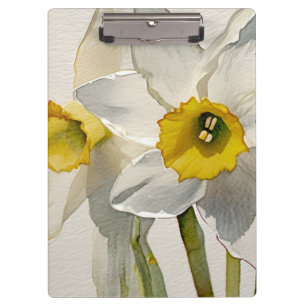 Moderne Iris Watercolor Bloemen Klembord