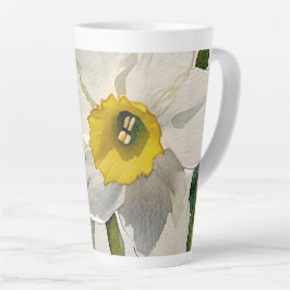 Moderne Iris Watercolor Bloemen Latte Mok
