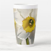 Moderne Iris Watercolor Bloemen Latte Mok (Voorkant)