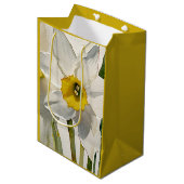 Moderne Iris Watercolor Bloemen Medium Cadeauzakje (Voorkant Gekanteld)