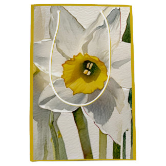 Moderne Iris Watercolor Bloemen Medium Cadeauzakje