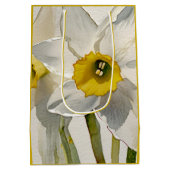 Moderne Iris Watercolor Bloemen Medium Cadeauzakje (Achterkant)
