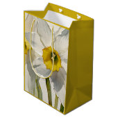 Moderne Iris Watercolor Bloemen Medium Cadeauzakje (Achterkant Gekanteld)