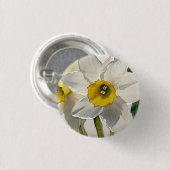 Moderne Iris Watercolor Bloemen Ronde Button 3,2 Cm (Voorkant /achterkant)
